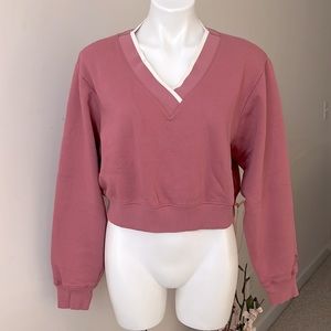 PINK Victorias Secret Premium Fleece V-Neck Pullover